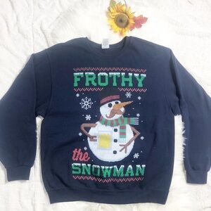Ugly Christmas Frothy the snowman sweatshirt LRGE